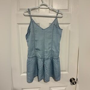 Light Blue Women's Denim Spaghetti Strap mini dress